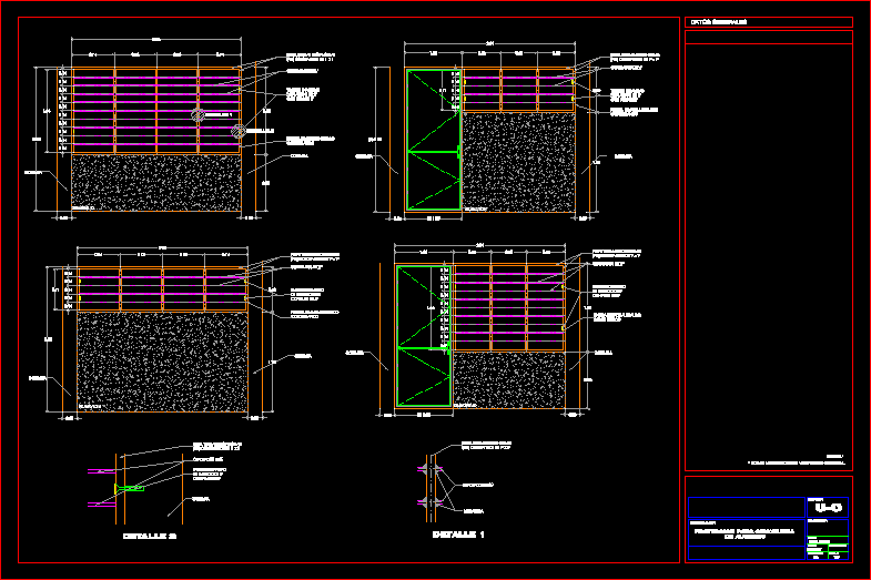 Canceleria de aluminio; tipo corrediza