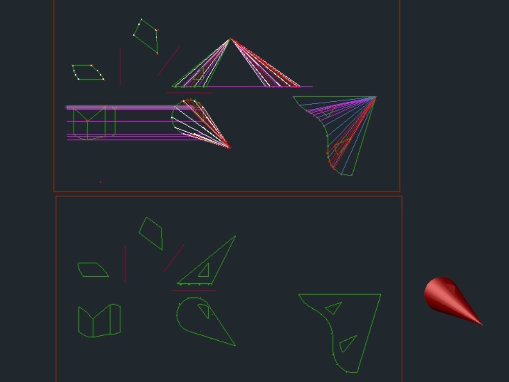 Development of cones and main views