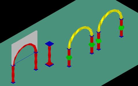 3D-Säulen und Bögen