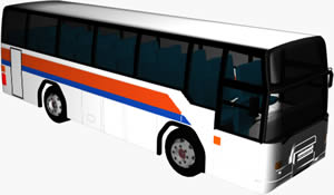 Autobus 3d con materiali applicati