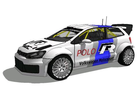3D-Polo-Rennwagen