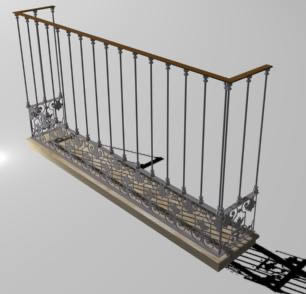 Balcony 3d wrought iron 3ds