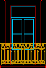 Balcony with wrought iron railing