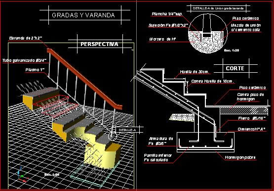 Detalle constructivo grada_baranda 3d