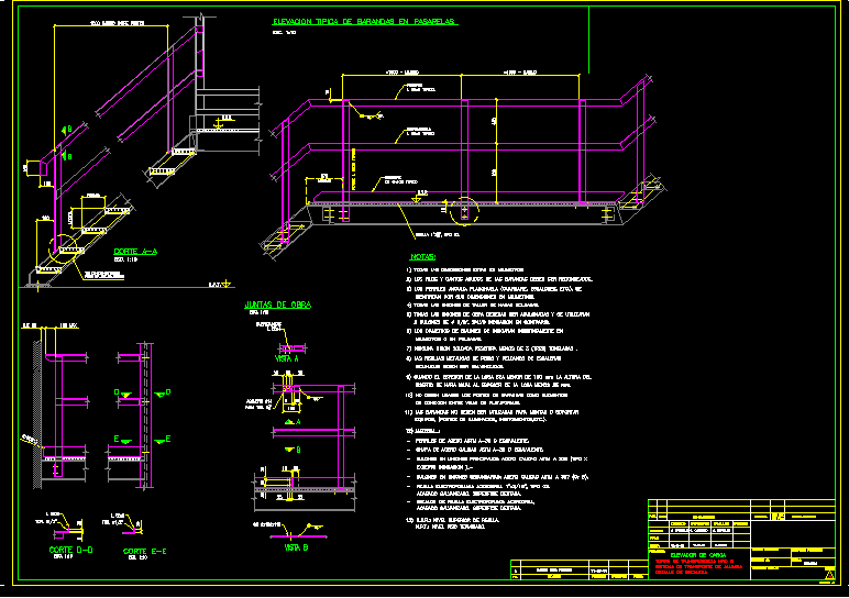 Detalhe da escada industrial