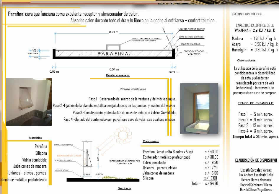 Dispositif de gain thermique de paraffine