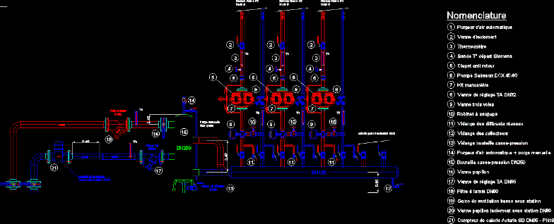 Hydraulic diagram of a substation
