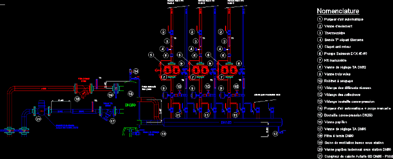 Schema idraulico di una sottostazione