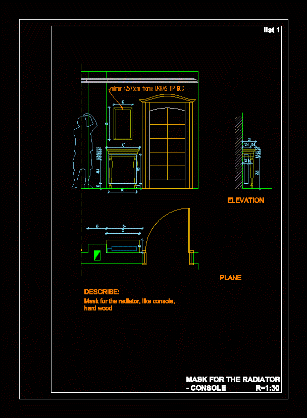 Furniture - mask for radiator