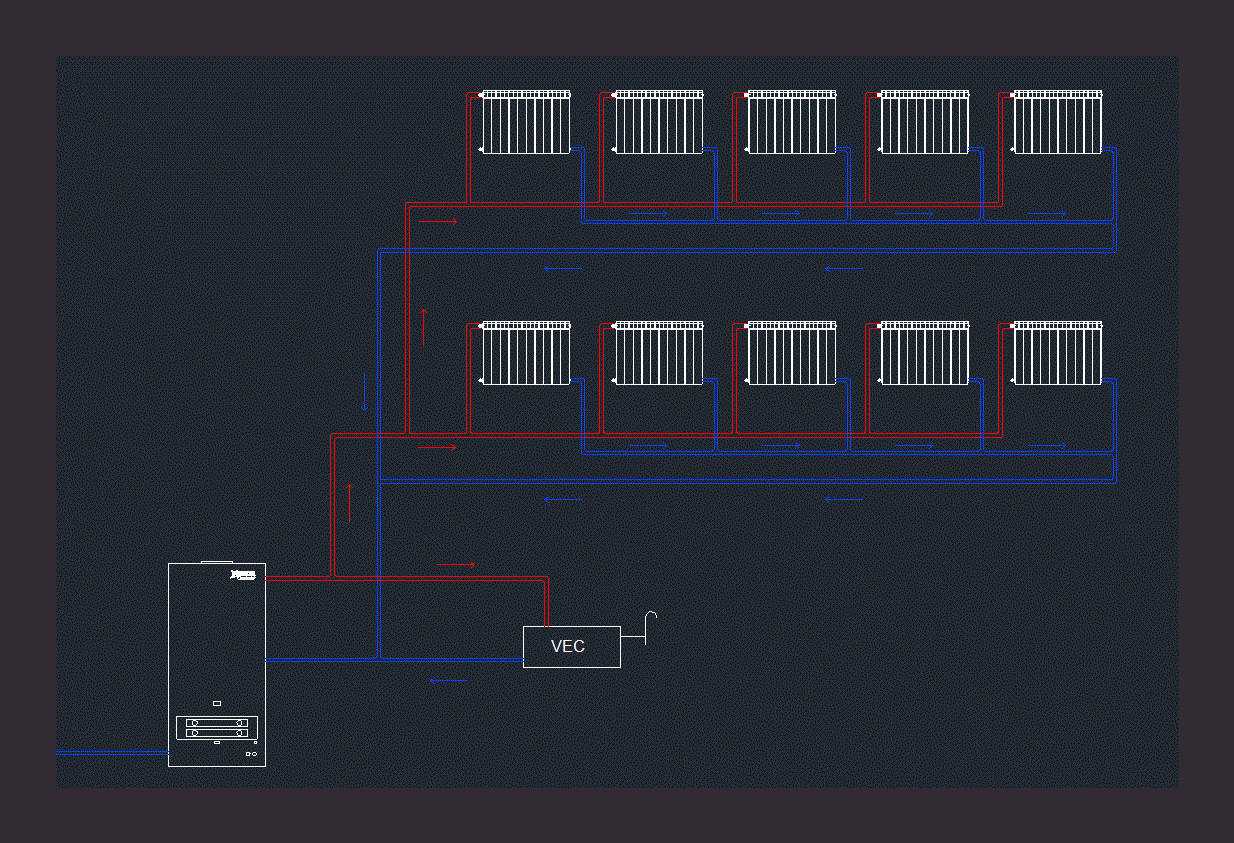 Schéma de principe de chauffage