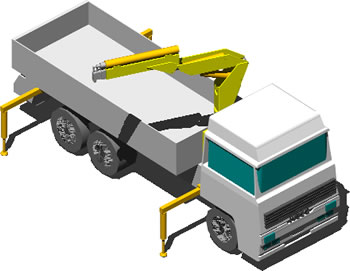 truck with crane 3d