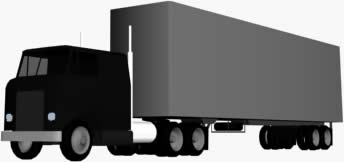 Truck with semi-trailer 3d
