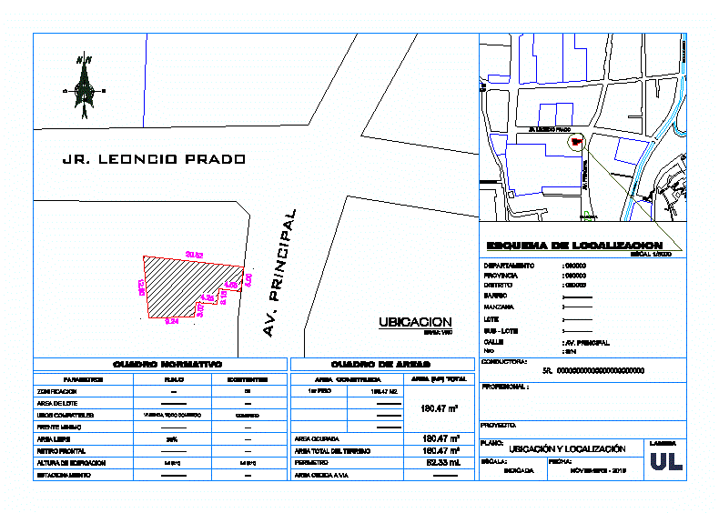 Modelo plano de ubicacion y localizacion
