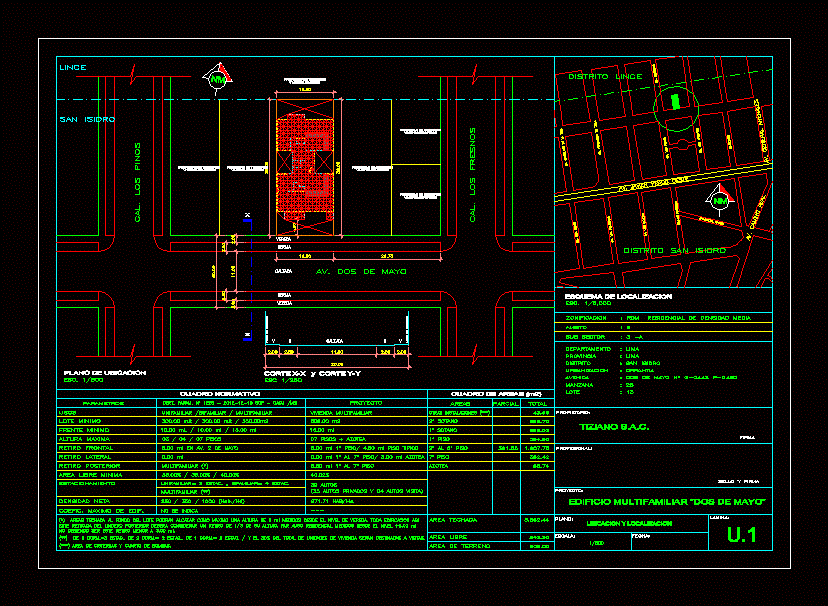 Plan de localisation du bâtiment multifamilial