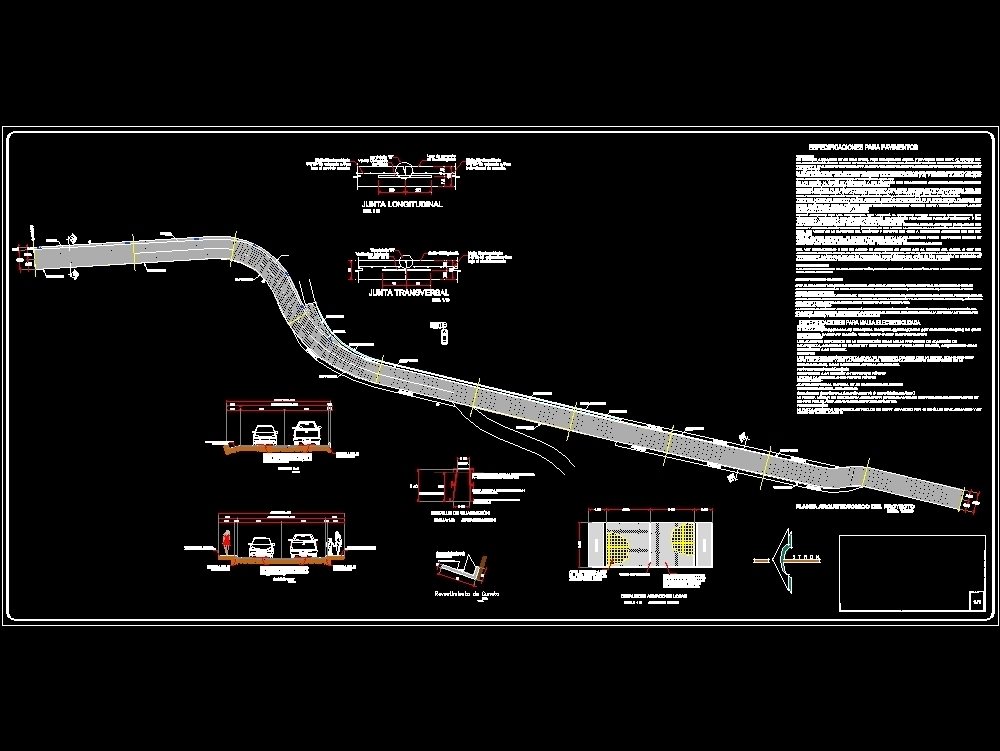 Piano di costruzione di una strada.