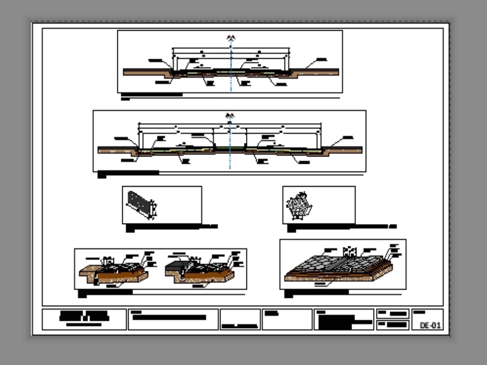 Détail carrelage pour 1 et 2 voies