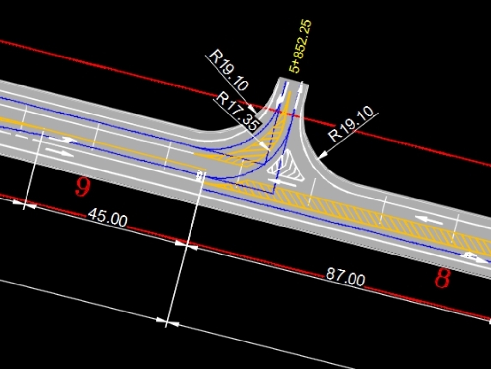 Routes d'accès à double sens