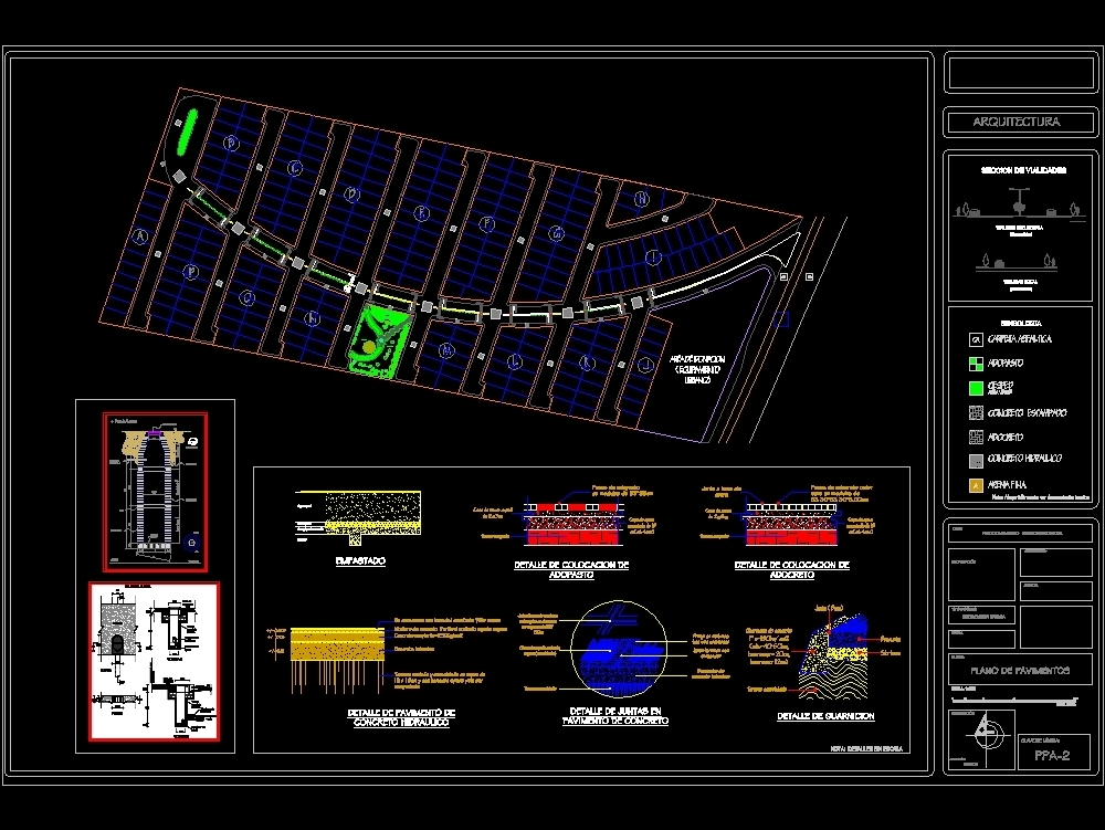 Plan des trottoirs et des étages totaux