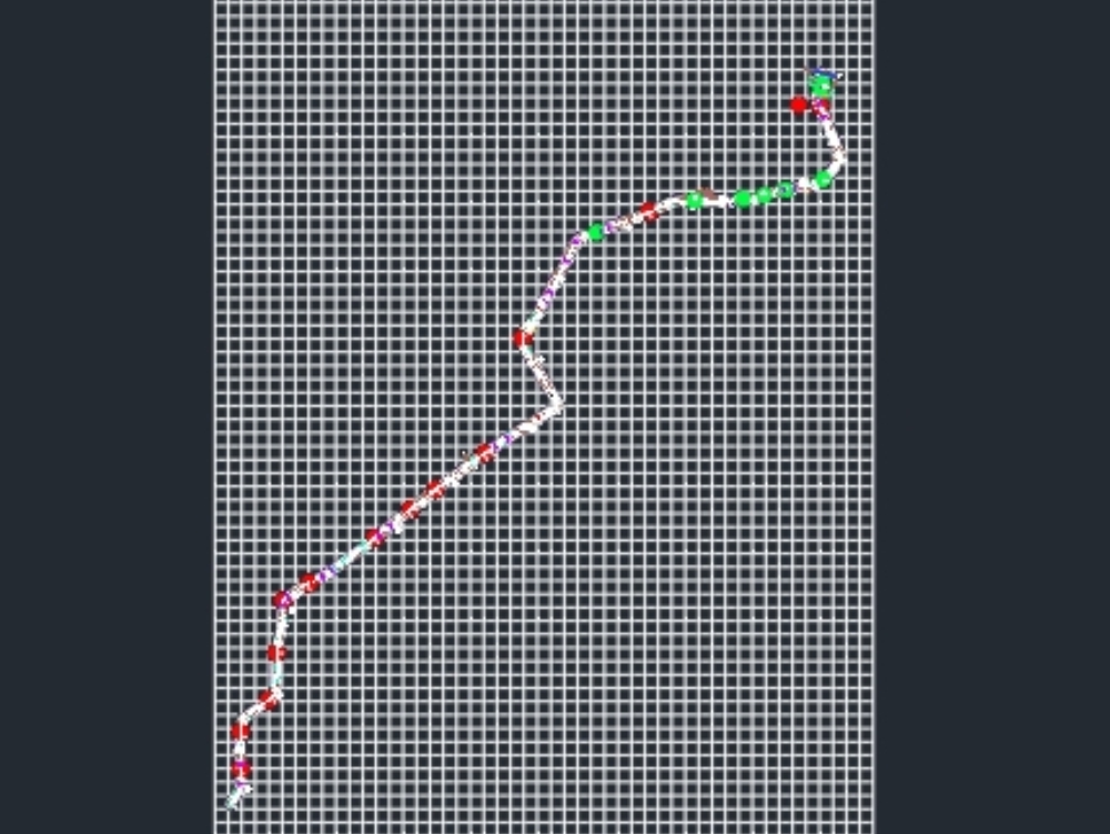 Road section on a development road with a rolling platform (cobblestones)