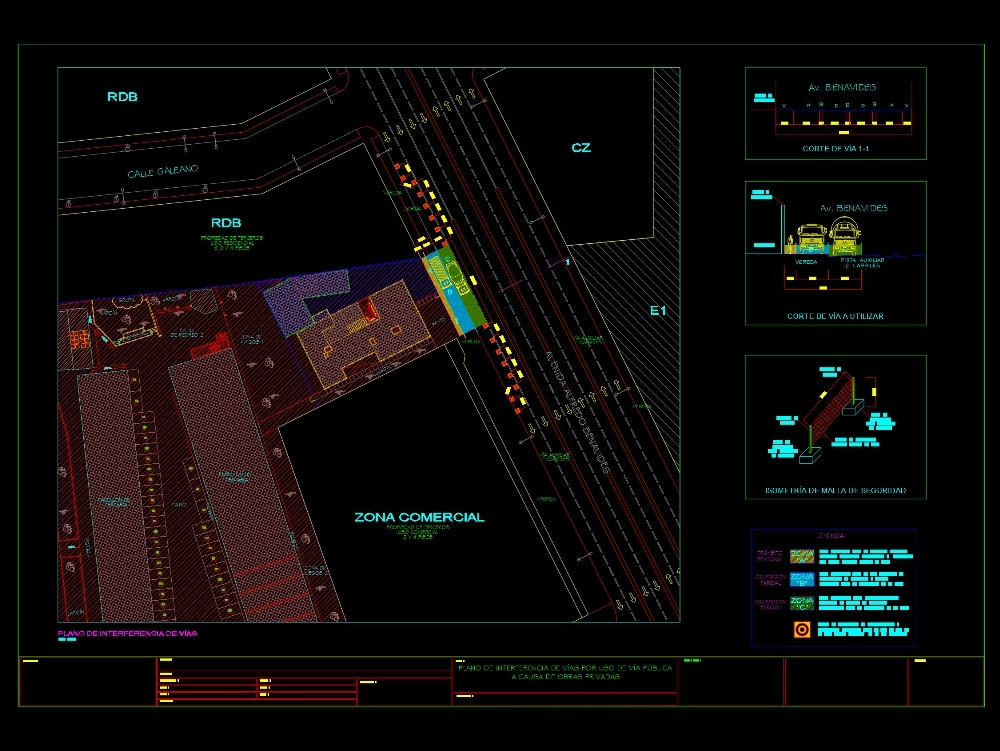 Plano de desviacion de vias para obra