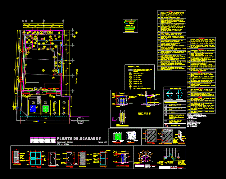 Plano de acabados de comercio