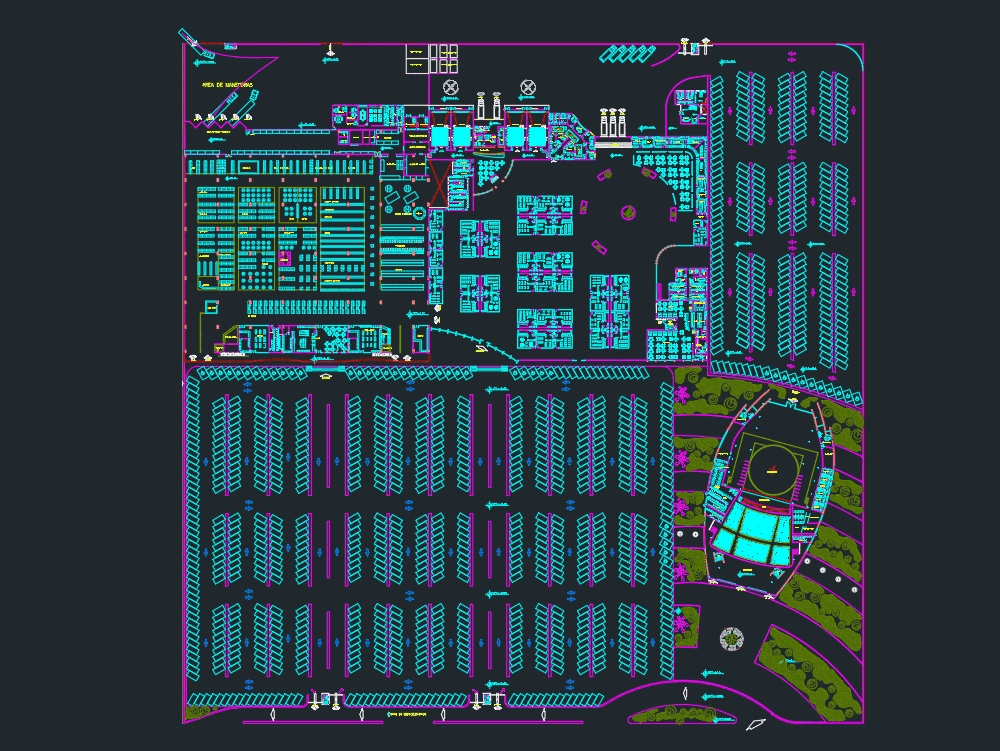 Planta arquitectonica de un centro comercial