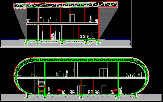 Estructura de acero con alucobond exterior