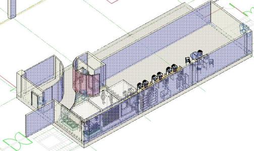 Proyecto de area de exhibicion comercial 3d