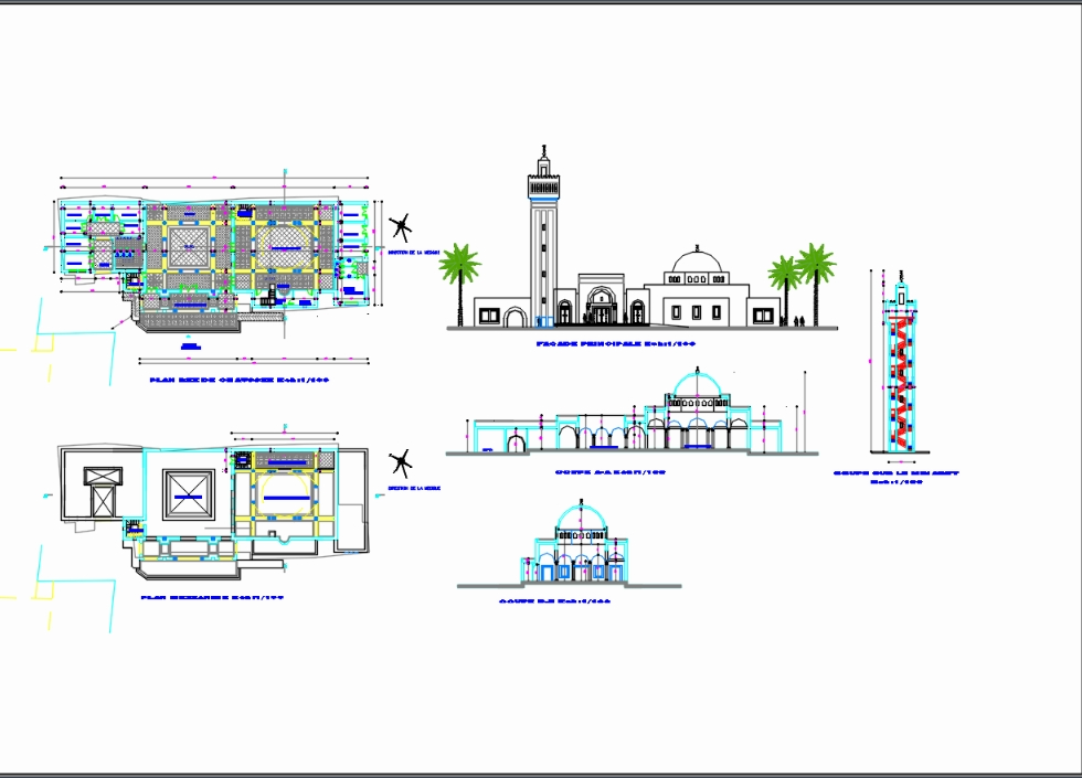 Plans de projet pour une mosquée