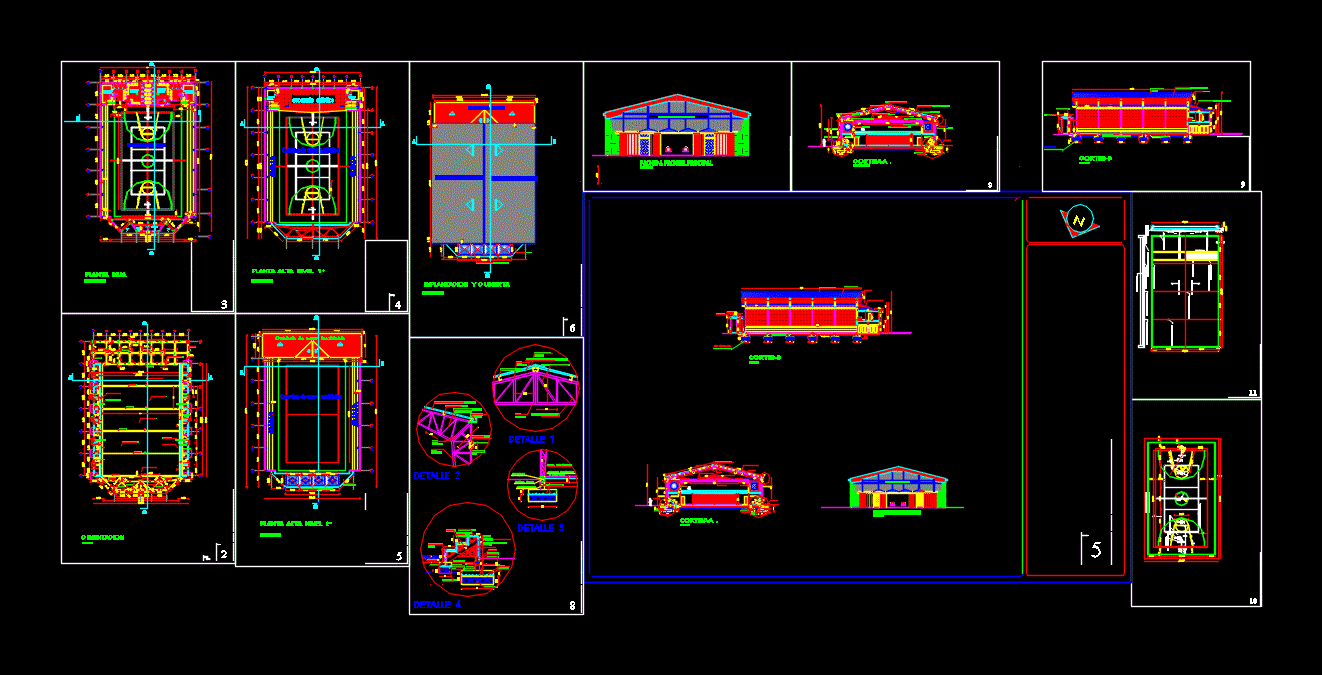 Detalles constructivo de un coliseo