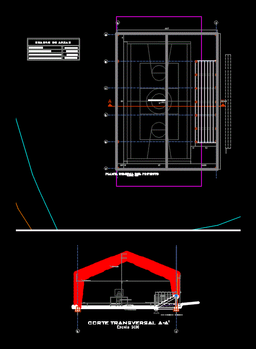 Cubierta estructura metalica y polideportivo; y graderias