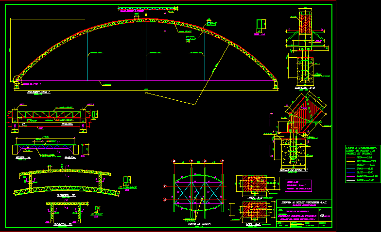 Estructura de un techo de coliseo