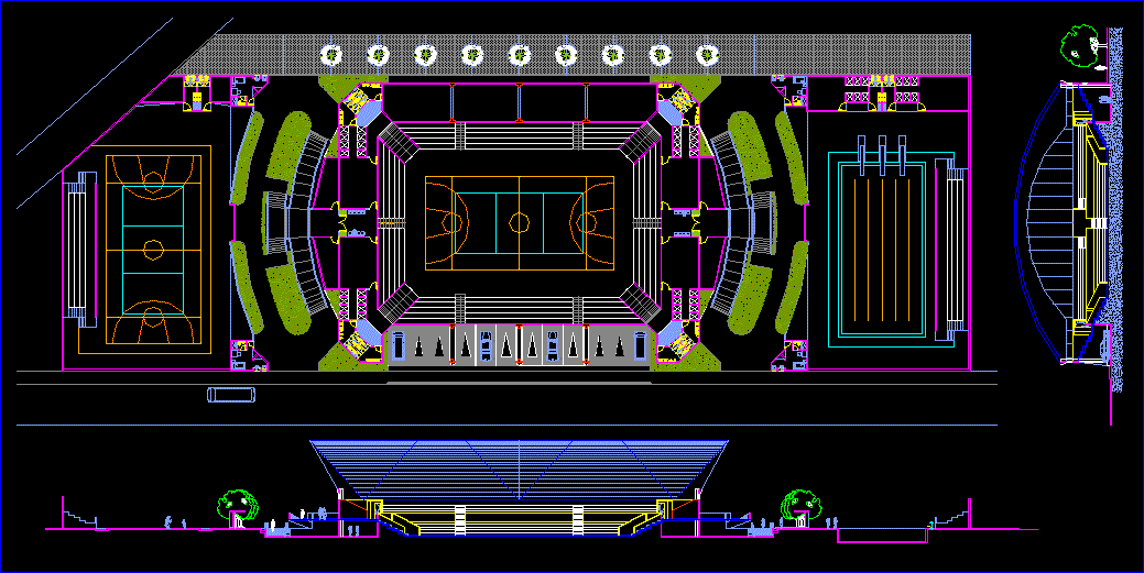 Coliseo; piscina; losa deportiva