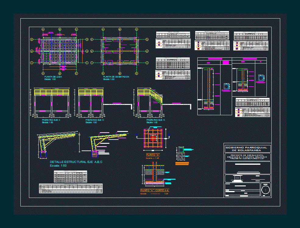 Proyecto de cerramiento - escenario y cubierta graderío