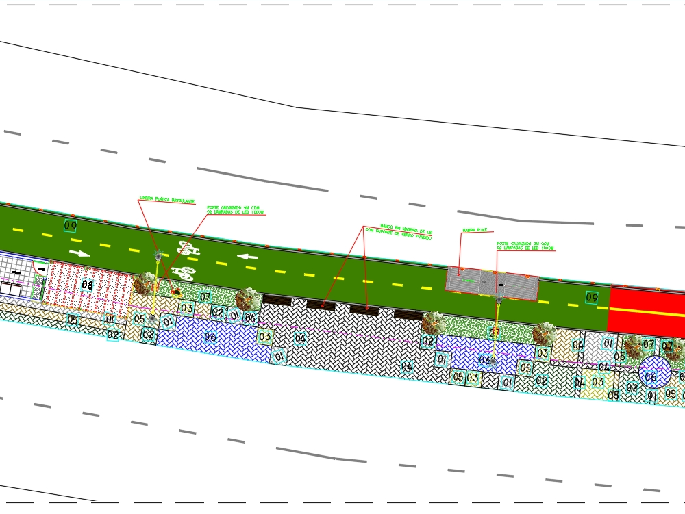 Landscaping plan for a plaza..