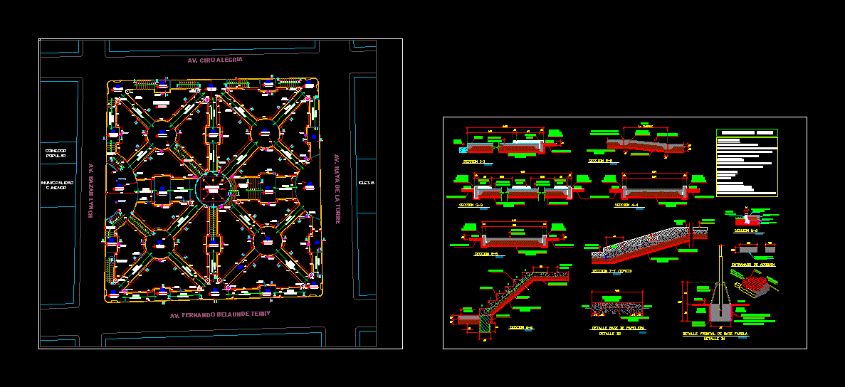 Plano de estructuras de un parque