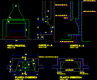 Detalle chimenea hogar