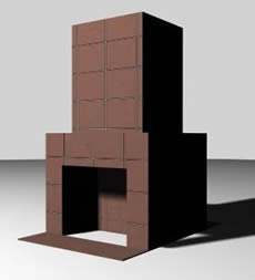 Festbrennstoff-Holzofen 3D - Zuhause