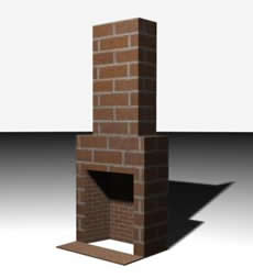 Solid fuel wood stove 3d - home