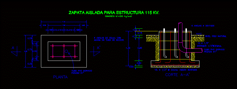 Zapata aislada subestacion