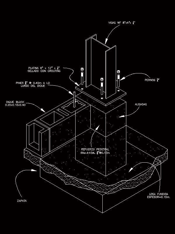 Anclaje de columna metalica