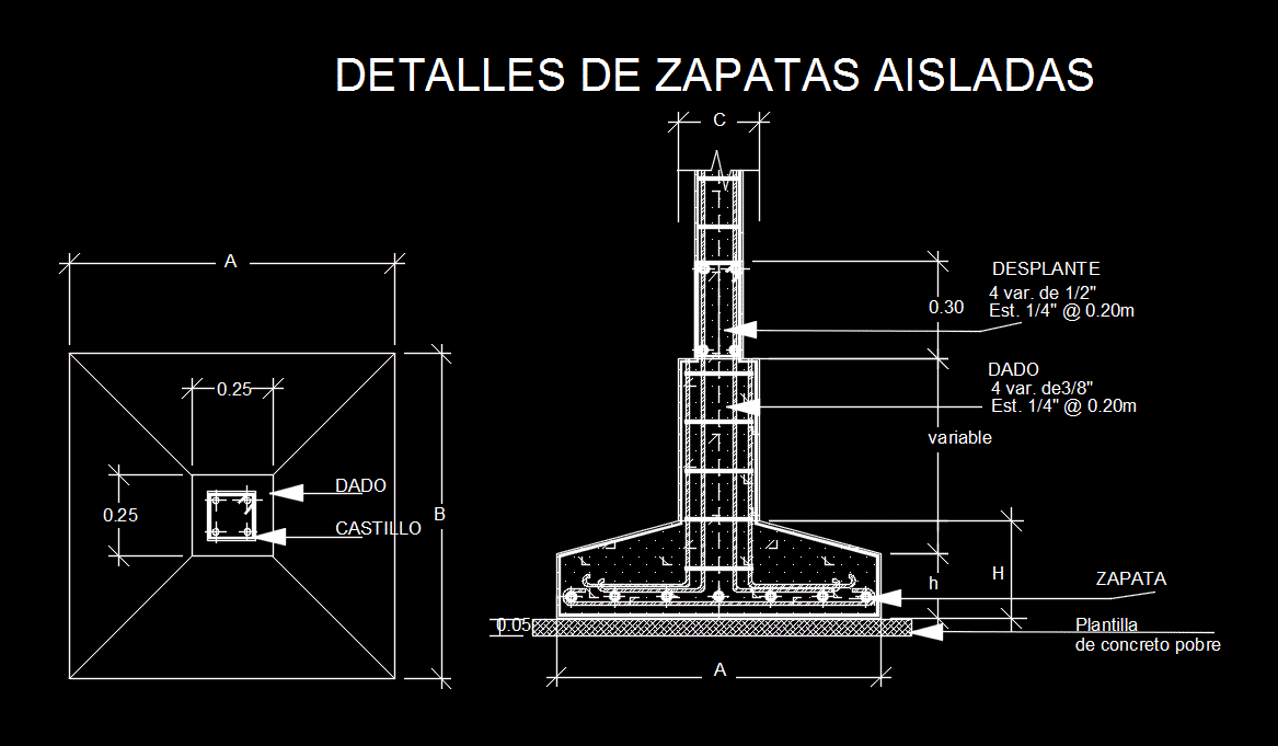 Plano de zapata