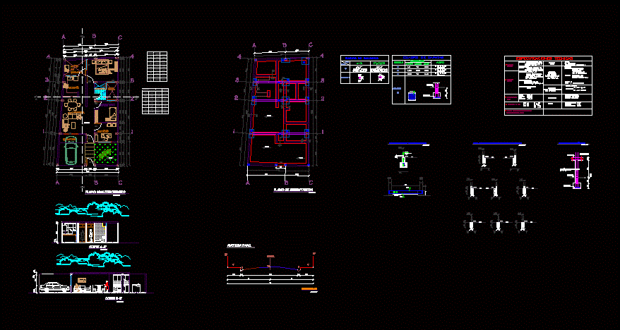 Plano de cimentacion de una vivienda