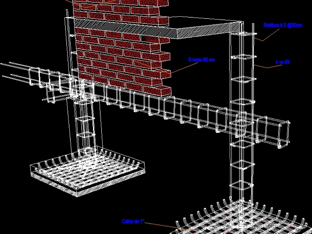 Strukturplan des isolierten Fundaments mit spezifischen Details