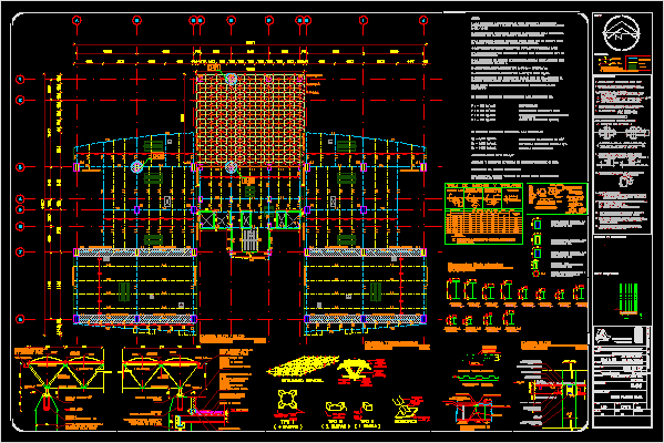 Planta estructural de edificio de departamentos