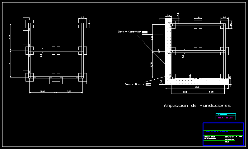 Planta de fundaciones reforzada