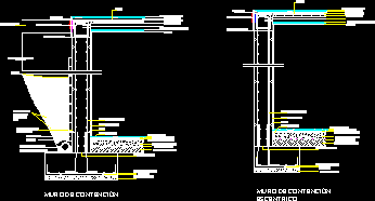 Muro de contencion - muro de hormigon por debajo del nivel de cota 0.00