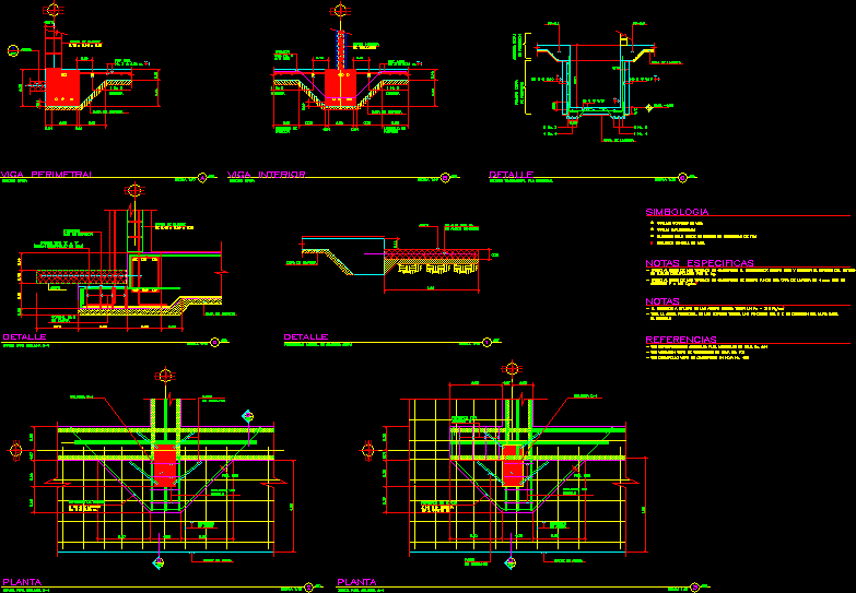 Detalles de vigas de cimentacion