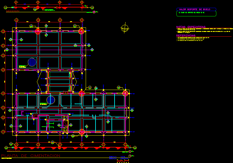 Planta de fundaciones de una iglesia