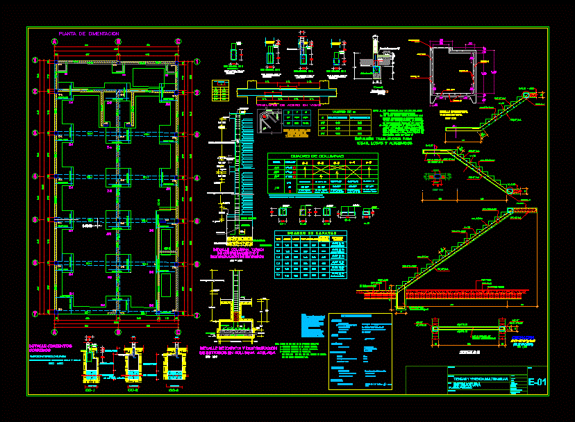 Estructura de cimentacion tienda vivienda